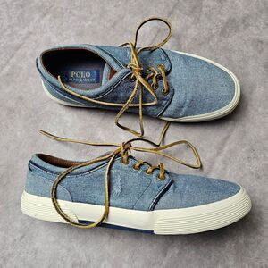 Men's POLO Ralph Lauren Canvas Oxford Shoes Size 8.5 FAXON LOW
